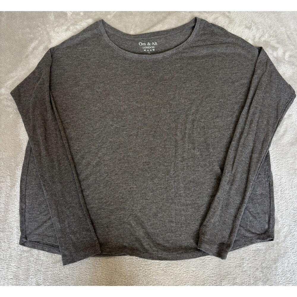 Om & Ah London Hope Graphic Long Sleeve Top Womens Large Yoga Athleisure